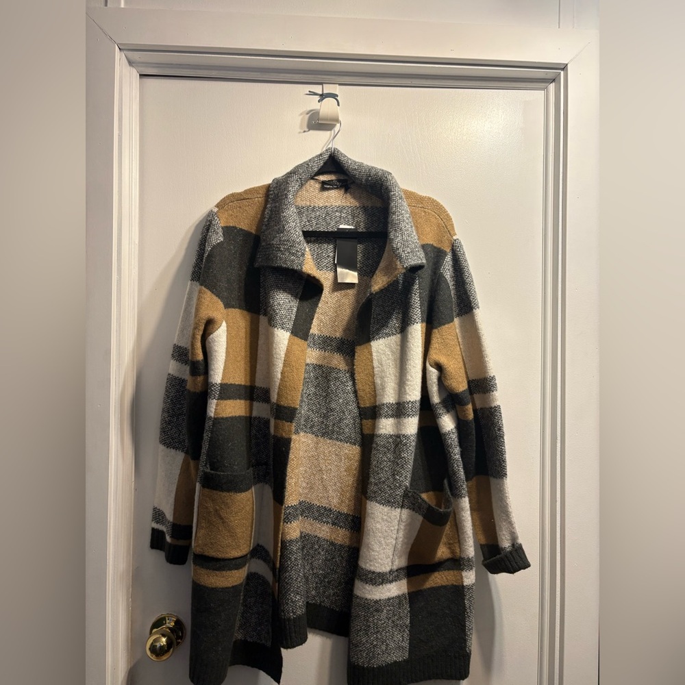 Guilty - Plaid Long Coat with Pockets